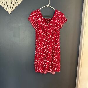 Old Navy Red and White Flutter Sleeve Sundress